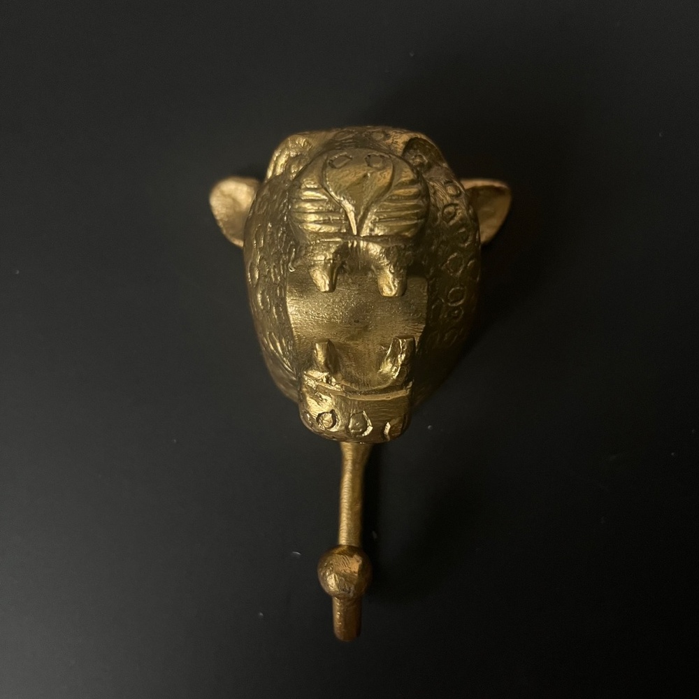H&M Home Gold Leopard Wall Hook Cast Metal Big Cat Coat Hook